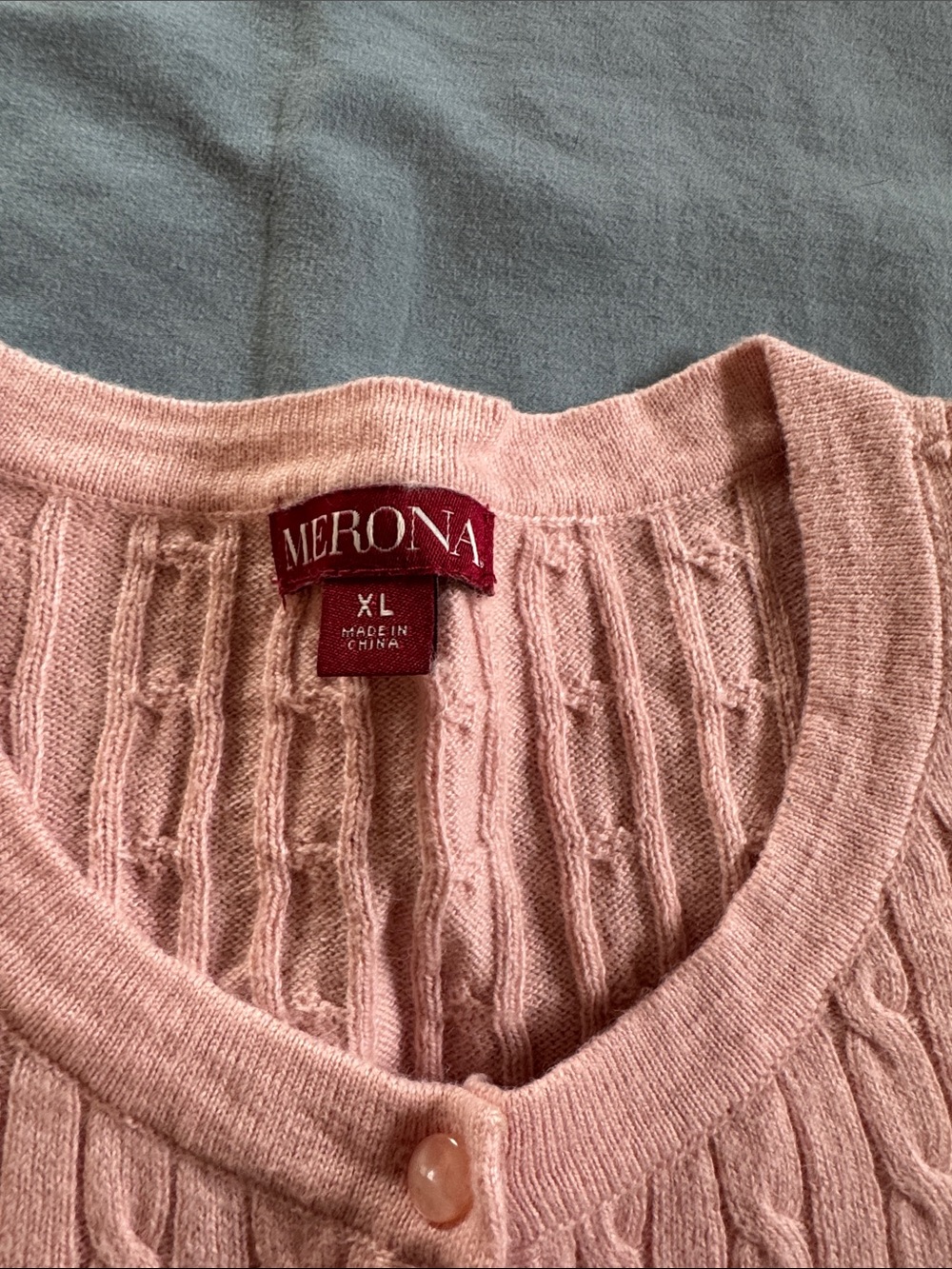 Merona Light Pink Cable Knit Button-Up Cardigan - Picture 2 of 4